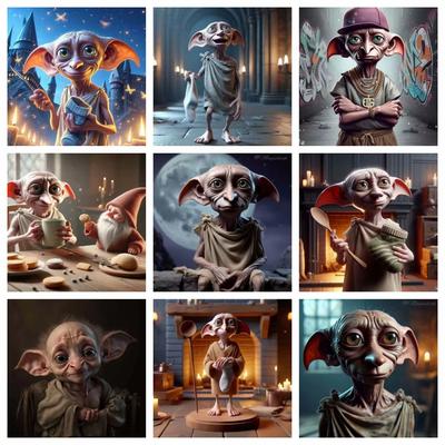 Harry Potter Dobby Kit Pittura Diamante 5D Fai da Te Punto Croce Cartone Animato Folletto Mosaico Artistico Fatto a Mano Decorazioni per la Casa Regali