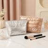 Handheld Style Portable Makeup Bag Large Capacity Gold/Silver Toiletry Bag Waterproof Lightweight Cosmetic Bag for Women