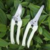 2Pcs Garden Shears - Straight & Bypass Pruning Scissors with White Handles, Non-Slip Grip & Durable Construction for Flowers, Plants, Bonsai, Fruits