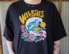 Wild Waves Malibu Surfing Tee, Men's Size 3X, Gildan Heavy Cotton Black T-Shirt and Kids Shirt