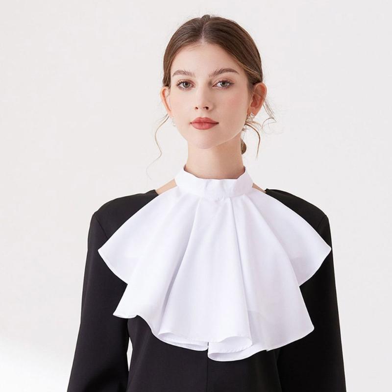 Elegant Pleated Collar Detachable Layered Neck Accessory For Women Men Kids Comfortable Polyester Fashion