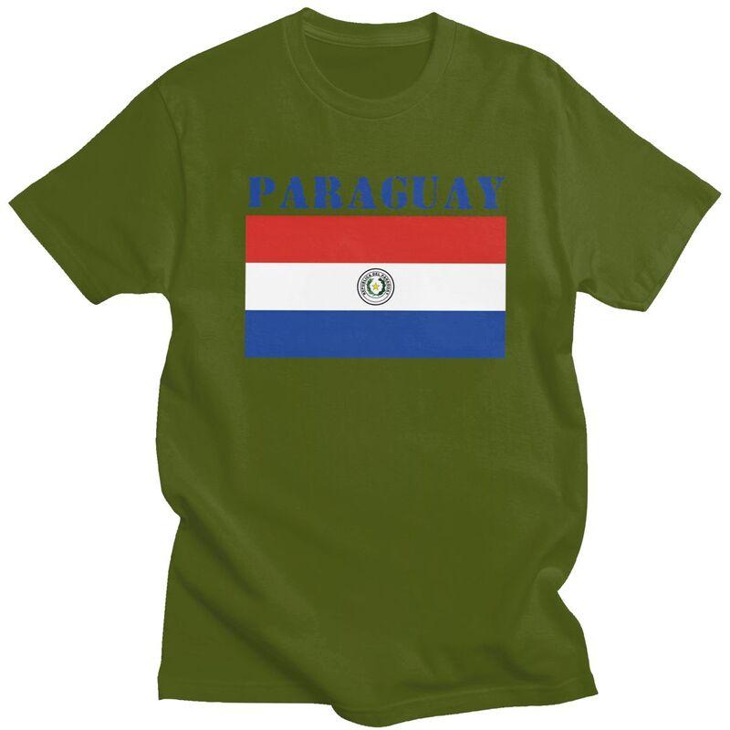 Custom Mens Paraguay Flag T Shirt Short Sleeves Cotton Tshirts Streetwear Tshirt Casual Tee Clothes