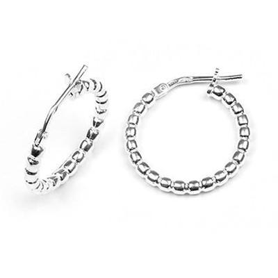 [M8982] - Silver Hoop Earrings 'Billes' - 25x2 Mm