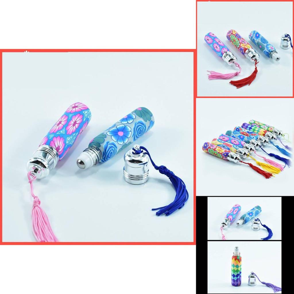 Glass Rollon Perfume Bottle 10ml Refillable With Tassel For Travel Cosmetic Gift