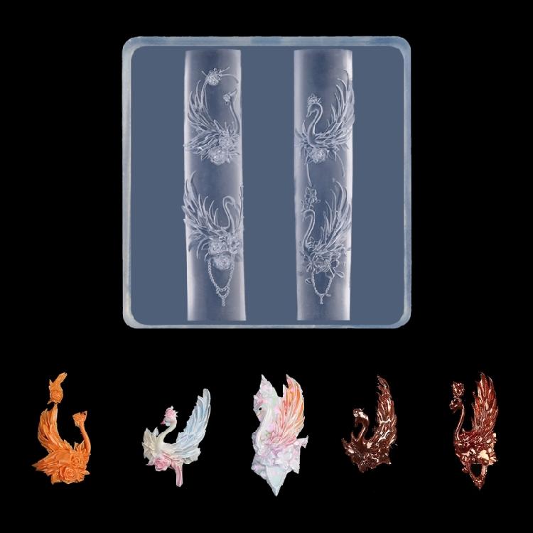 Silicone Stamping Template Rose And Butterfly Nail Art Silicone Molds 3D Carving Templates For Elegant Nail Decorations