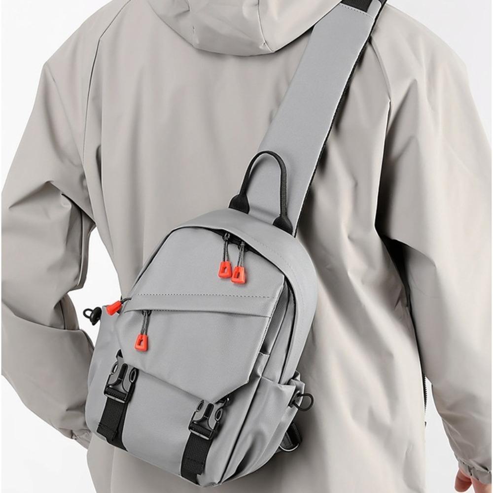 Nylon Outdoor Shoulder Bag Adjustable Strap Sports Walking Bag Shoulder Bag Men's Chest Bag  Daily