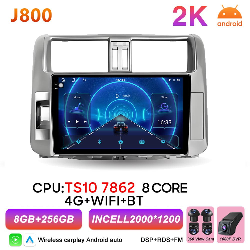 Android 16 Car Radio For Toyota Land Cruiser Prado 150 2009 2010 2011 2012 2013 Carplay Video Multimedia Player BT Stereo Screen