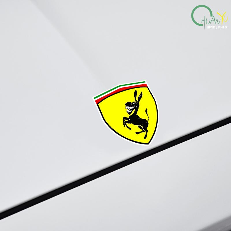 Car Sticker Donkey Pattern Reflective Self-adhesive Decal Decoration Shield Stickers Replacement for Ferrari TG5
