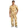 Herren Kurzarm-Schlafanzug-Set mit langer Hose, Schrittknopf und elastischem Kordelzugbund für zu Hause