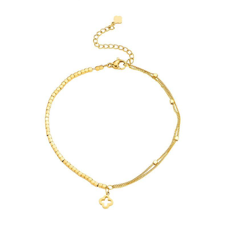 

Золотой Фантазийный Особый Интерес Легкая Роскошь Лоскутный Браслет на Ногу из Разбитого Серебра Изысканная Цепочка на Лодыжку из Титановой Стали Украшения для Ног Не Легко Выцветающее Украшение Broken silver Patchwork anklet