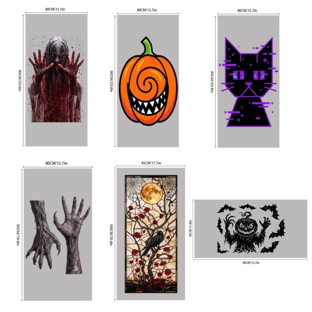 Bloodstained Handprint Scary Ghost Window Sticker Spooky Party Door Stickers Window Decoration