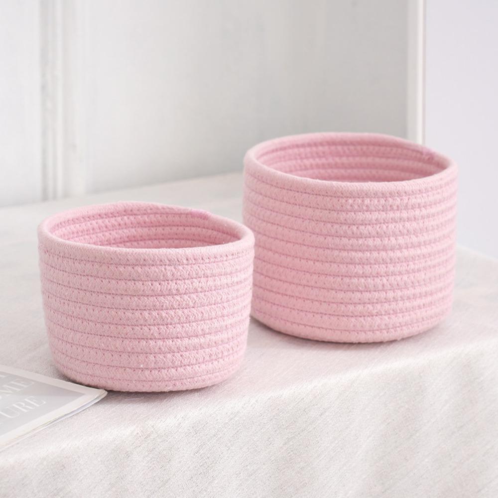 Small Cotton Rope Under Bed Storage Basket - Handwoven Home Organizer Bin for Snacks & Sundries