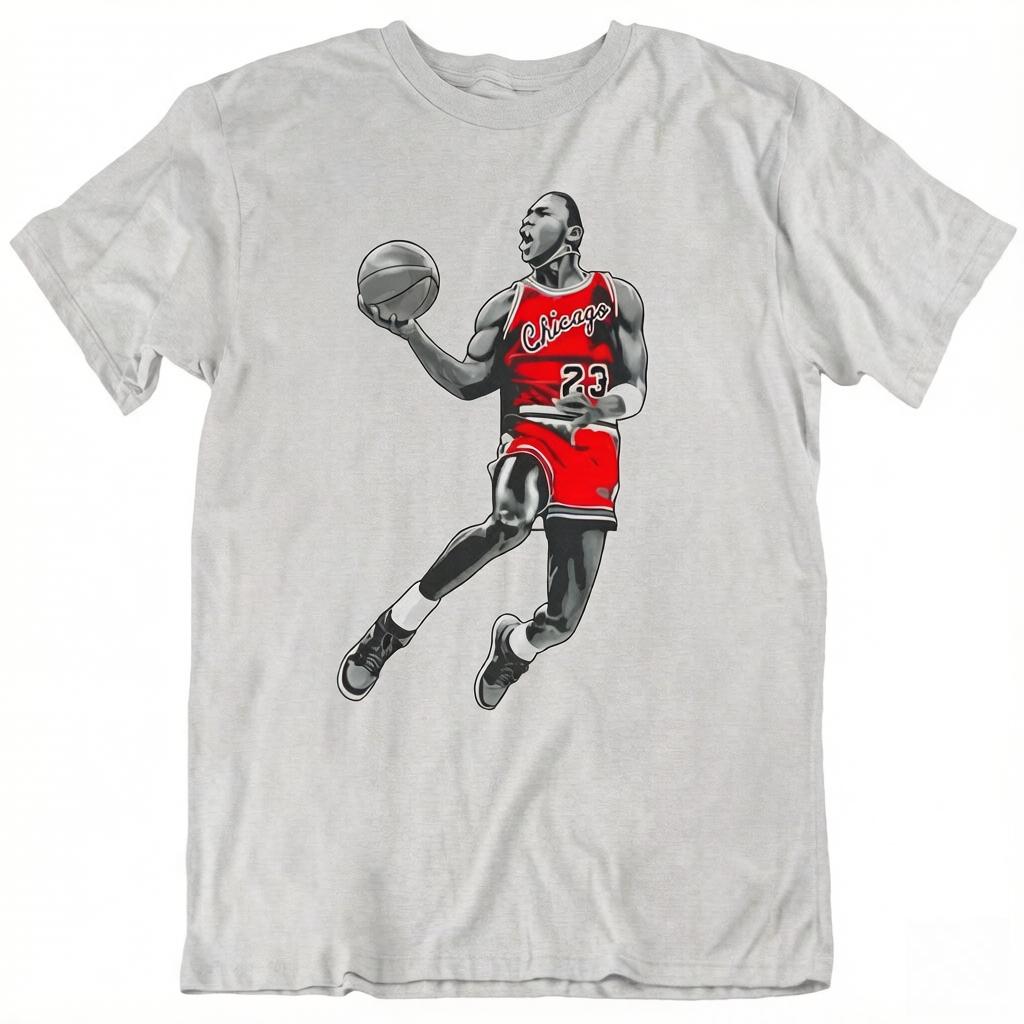 2026 Summer Mens Portrait Printed Basketball Casual Round Neck Tshirt Fans 100 Cotton Street Outdoor Sports Short Sleeves S