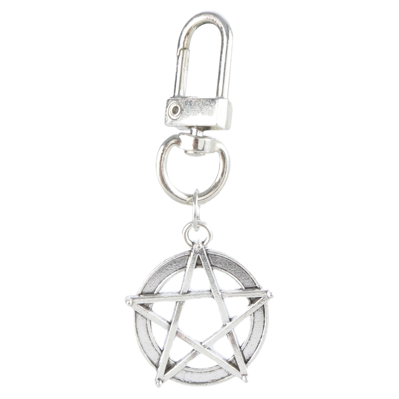 

Unique Designs Hollowed Out Star Designs Keyring Sturdy Alloy Keychain Charm Pendant Fashion Accessory Daily Use серебряный