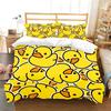 Cute Yellow Duck duvet cover and pillowcases, double cartoon soft bedding set, home bedroom decor, gift for boys and girls
