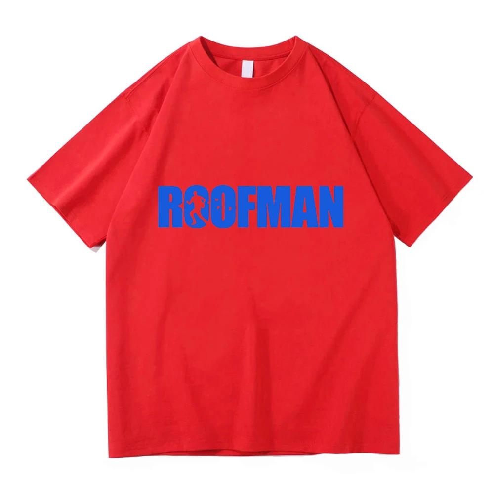 TV Roofman Letter Graphic Tshirts Short Sleeve Cotton Loose Male T-shirt Unisex Streetwear O-neck Fashion Casual Women T Shirt
