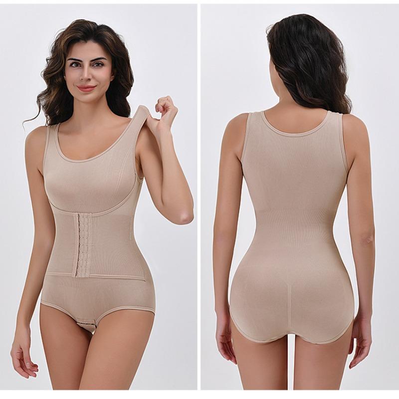 Body modellante stile corsetto con chiusura a bottoni, compressione per un addome più piatto e glutei sollevati, design con cavallo aperto