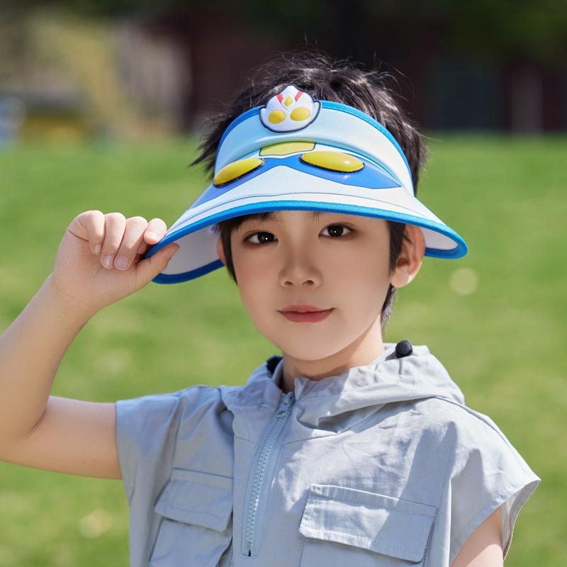 Children's Hat Cartoon Ultraman Big Brim Sun Protection Hat for Boys and Girls Summer Outdoor Travel Shading Empty Top Hat