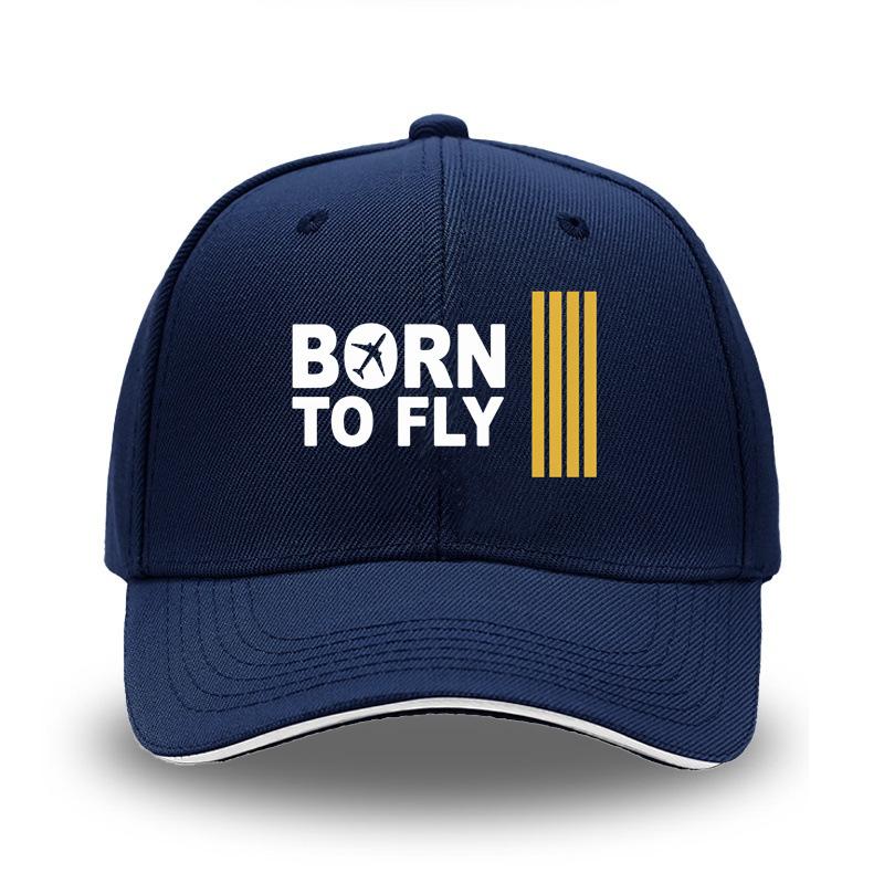 Sandwich sandwich print BORN TO FLY European and American hard top curved edge baseball hat men's outdoor hat
