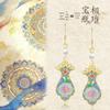 Intangible Cultural Heritage Blue Enamel 925 Sterling Silver Earrings for Women