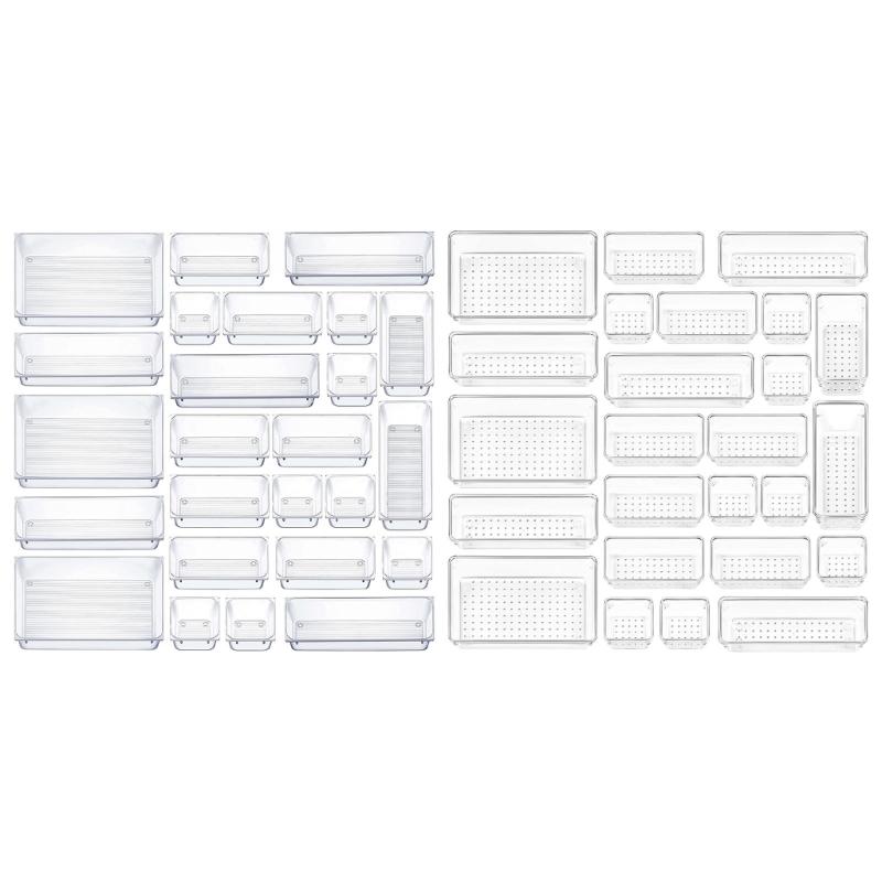 Delicate Bathroom Vanities Tray Organizers Functional Clear Organization Drawers Versatile Storage Solution for Home Use