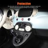 For Fiat 500 2010-2026 ABS Carbon Fiber Car Center Console Gear Shift Panel Steering Wheel Decorative Frame Sticker Accessories