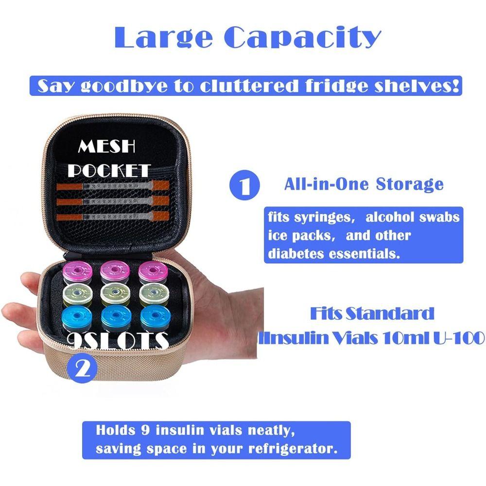 Waterproof Insulin Vial Storage Case 9 Slots Essential Oil Case Insulin Organizer  Diabetics