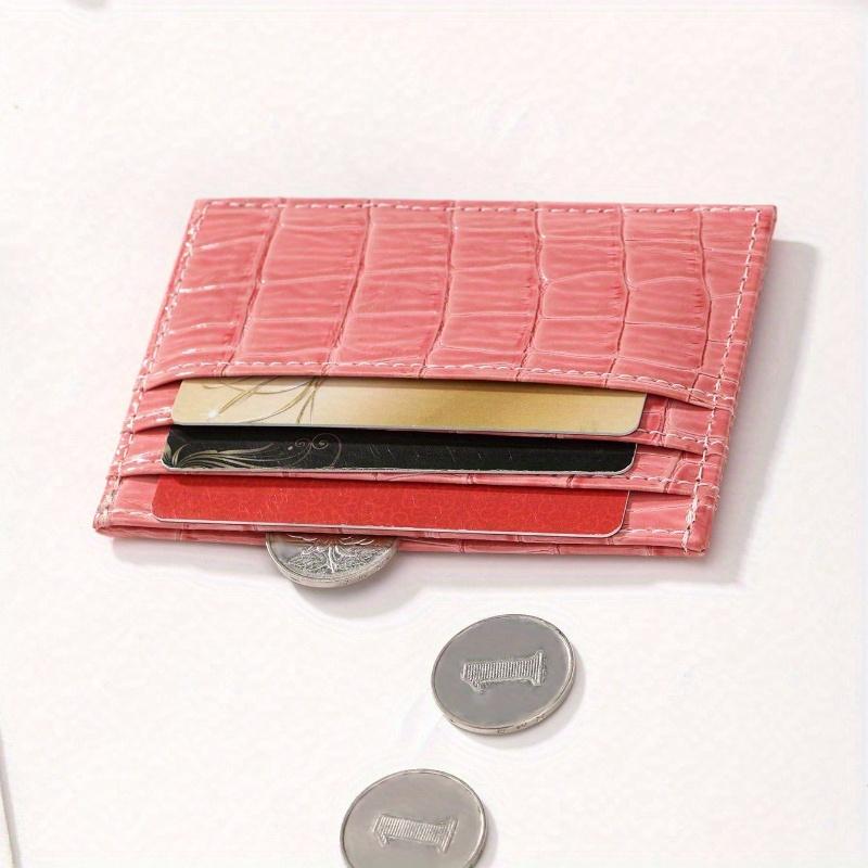 

1 шт. Ежедневное использование Узор крокодила Материал ПУ Множество отделений для карт Модный для мужчин и Держатель для карт Держатель для карт Кошелек Держатель для визиток Кредитный розовый