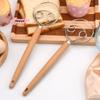 M-Cake Tools Duńska trzepaczka do ciasta Stal nierdzewna Holenderskie ciasto chlebowe Mikser ręczny Drewniany uchwyt Kuchenne narzędzia do pieczenia Artystyczny blender
