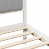 Bed Frame in White and Light Grey 75 x 190 cm Solid Pine Wood