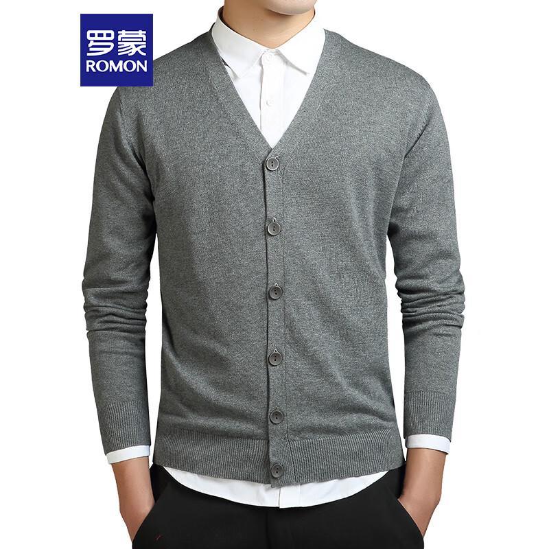 Luomeng Men's V-Neck Knit Cardigan Sweater XR333