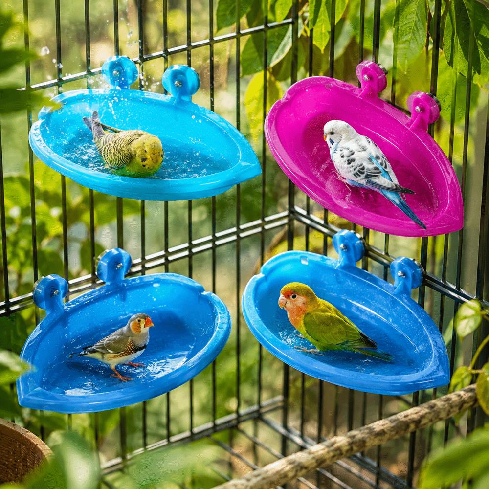 Swimming Pool Bird Bath Shower Durable Bird Drinking Bowl Parrot Shower Bird Feeding Bool  Pet Toys