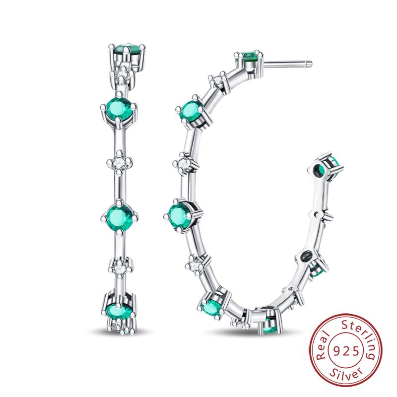 Hot 925 Sterling Silver Earrings Charm Simple Shining Lotus Zircon Wedding Women Jewelry Gift