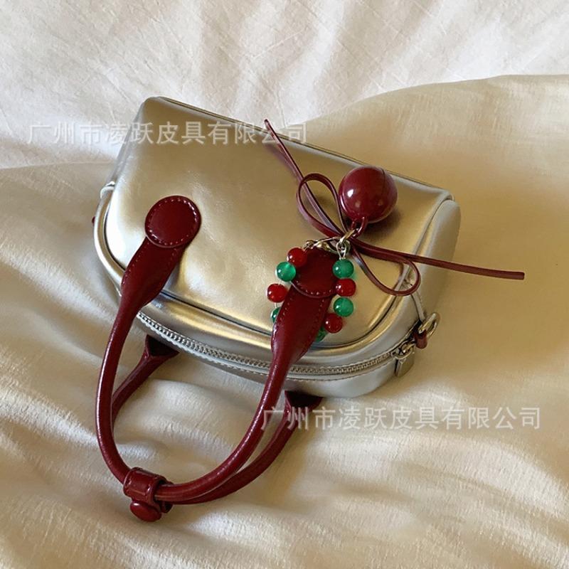 Silver Bowling Women's Bag New Versatile Temperament Small Bag Fashion Handbag Shoulder Messenger Bag