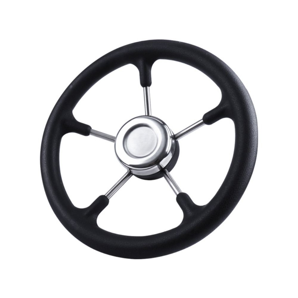 Black Foam Grip Marine Steering Wheel 5-Spoke Design Yacht Accessories Marine Use