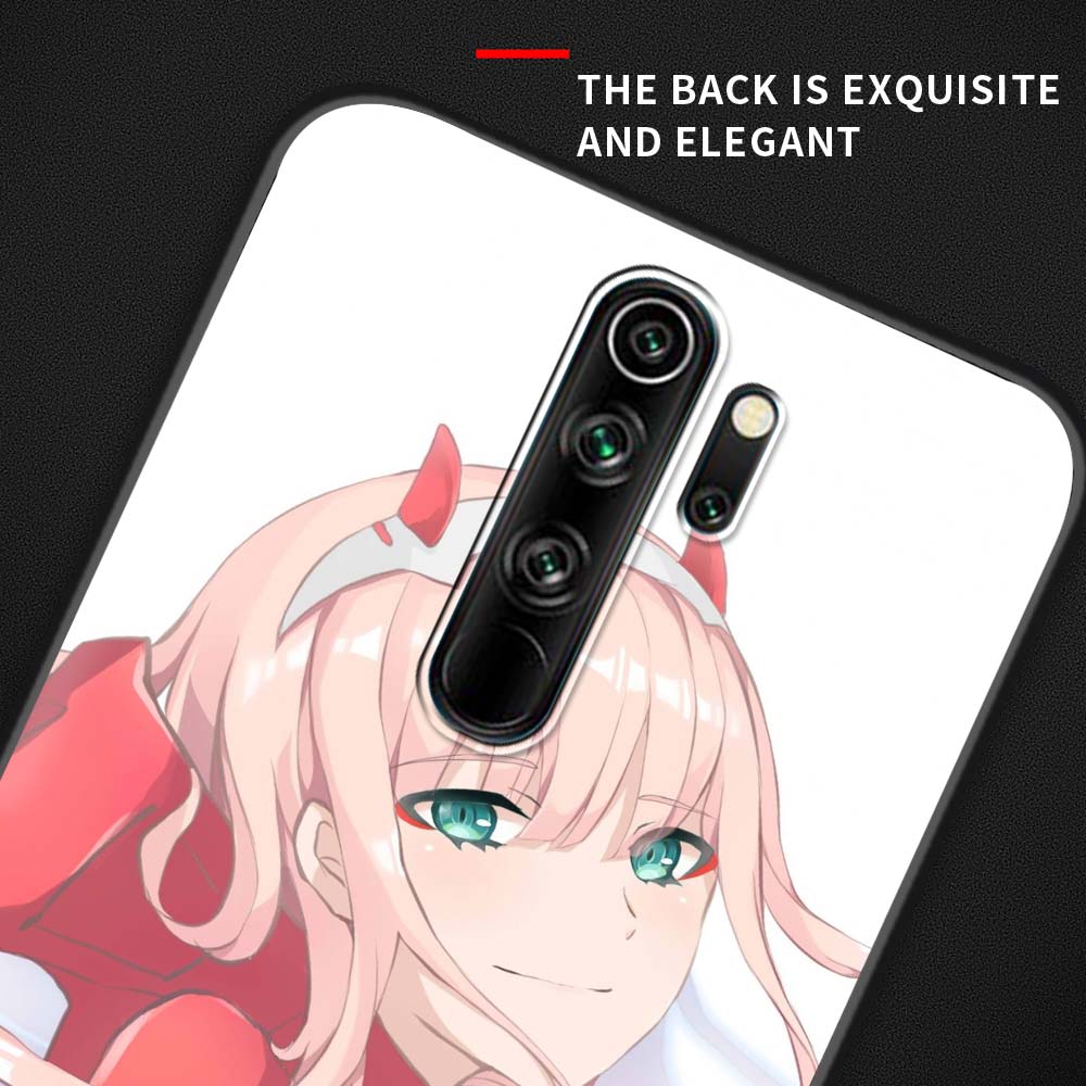 02 Zero Two Anime Darling In The Franxx Case For Xiaomi Redmi Note 9S 9 8 7 10 Pro 8T 9C 9A 8A Black Silicone Phone Cover Sac