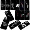 For Apple iPhone 16 15 14 Plus 13 12 Mini 17 Pro Max + ProMax 16E Air 15+ Phone Cover Case Black White Rose Flower Casing
