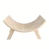 U-Shaped Wooden Stool Distressed White Solid Wood Half Round Design Dual-Use As Photography Prop Posture Corrector Home Studio