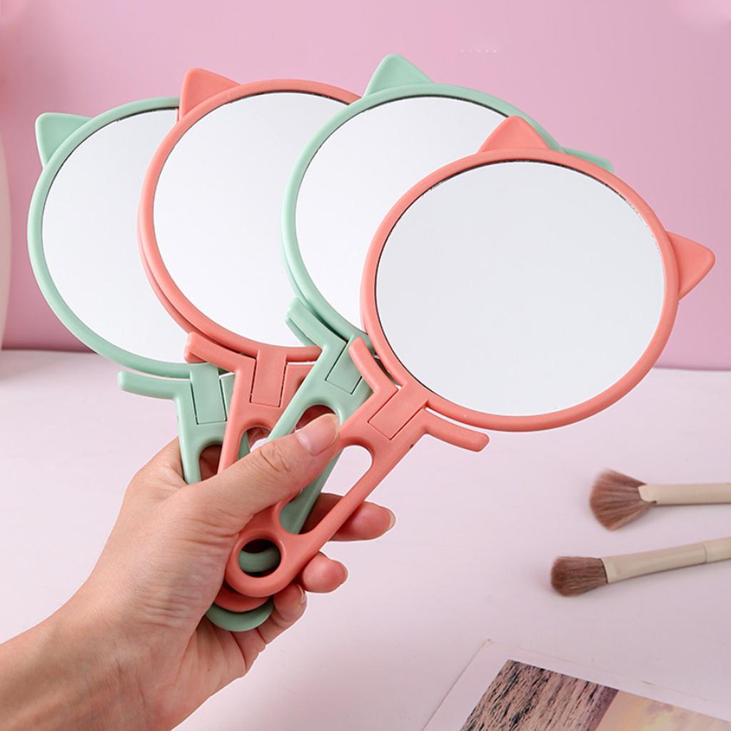 1PC Handheld Makeup Mirror Portable Folding Mirror With Handle Lady Cosmetic Beauty Tool Vanity Make Up Mirror Travel Essentials