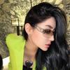 Spice Girls Fashionable Rimless Hollow Out Sunglasses Women Hipster Streetwear Accessories for Daily Wear