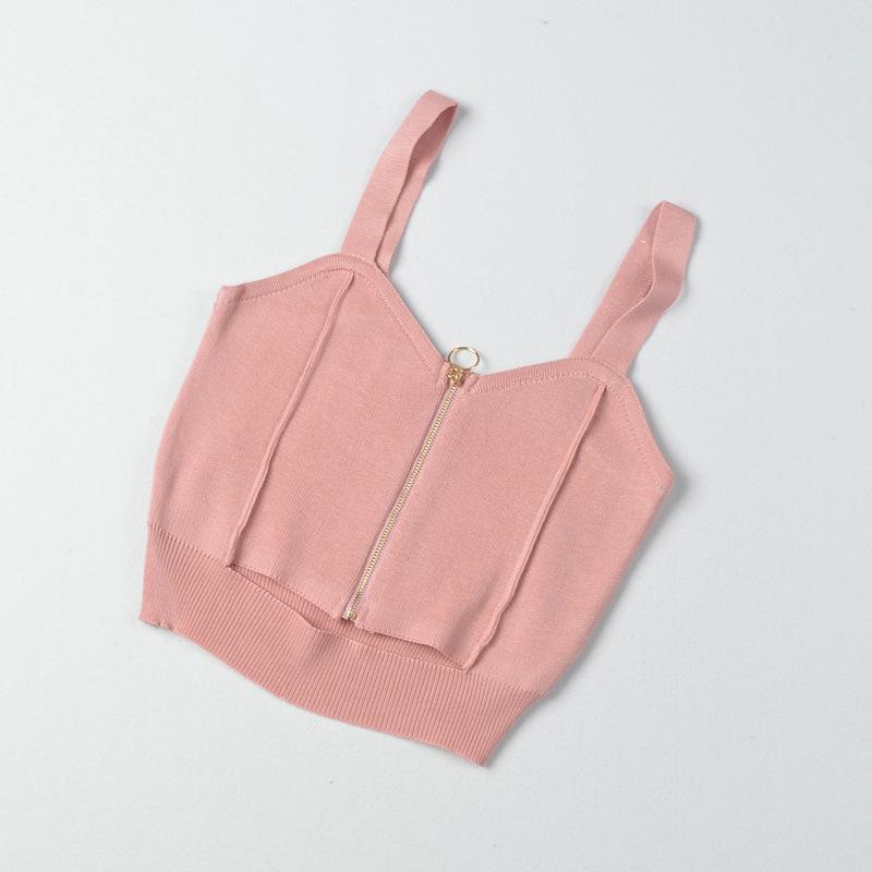 Letní pletené šaty na ramínka, dámské, sexy top s krásnými zády, s podšívkou, černá vesta, krátký střih