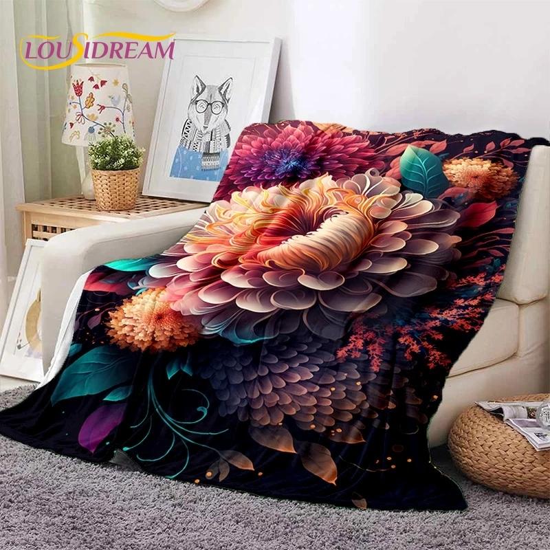 Traum Sonnenblumen Nordische Gänseblümchen Weiche Flanelldecke für Bett Schlafzimmer Sofa Picknick, Tagesdecke zum Zudecken Outdoor Freizeit Nickerchen Geschenk