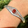 925 Sterling Silver Plated Handmade Cuff Bangle Jewelry, Adjustable, German Silver, Natural CARNELIAN Gemstone, Healing Bangle