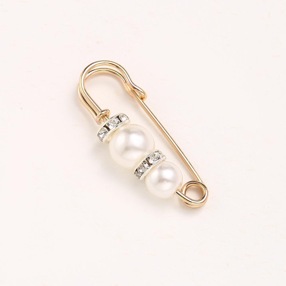 Pearl Waist Pin Brooch for Adjustable Skirt Fit