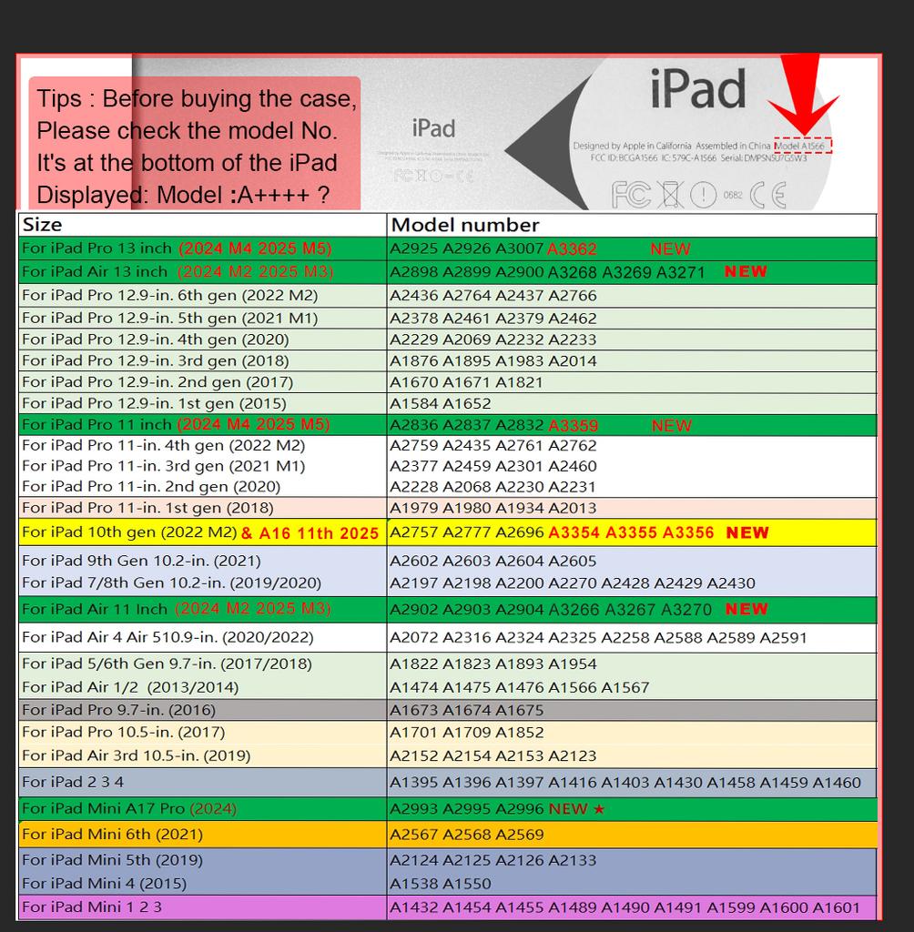 For IPad A16 Case 11th 2025 Air 11 M3 Case IPad 10.2 Case 9th 10th Generation PU Smart Cover Mini A17 M4 M5 Pro 11 10.5 9.7 Case