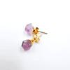 Pendientes de piedra en bruto de amatista Natural, pendientes simples y a la moda para mujer, joyería de flores de cristal, lujo de alta gama