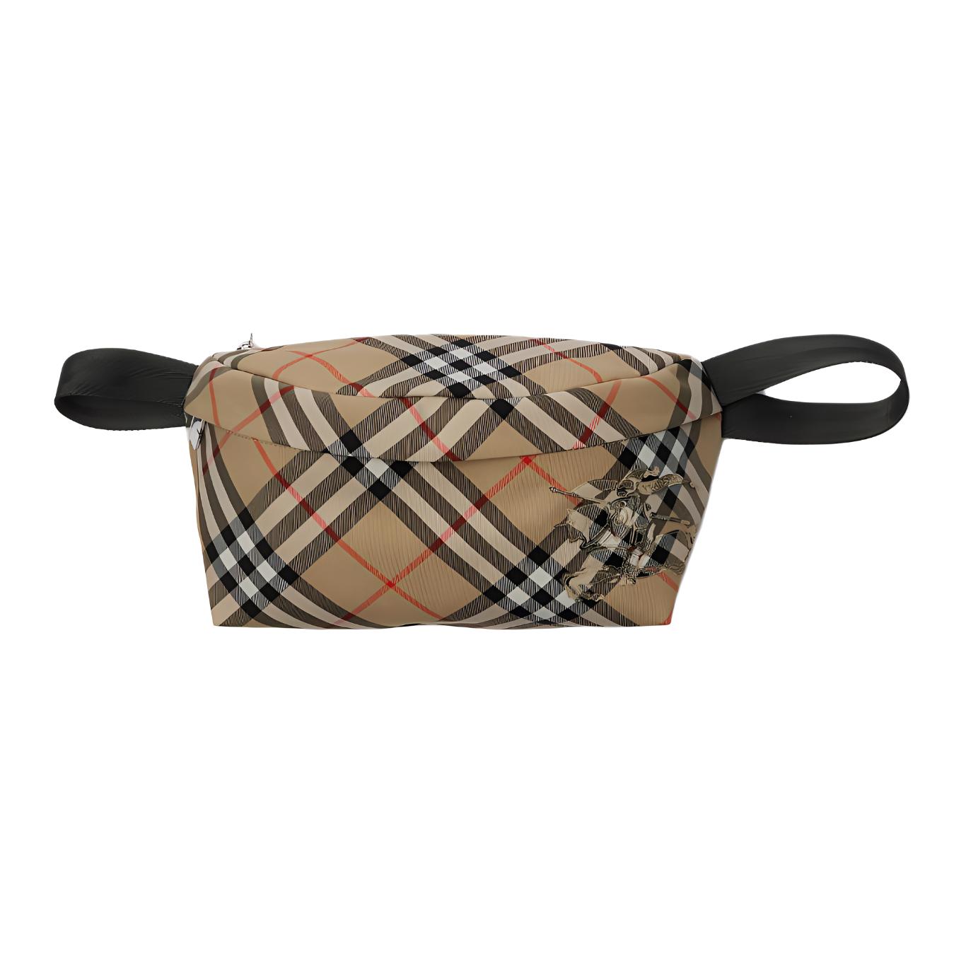 

Burberry Vintage Check Canvas Bumbag Waist Bag With Equestrian Knight Detail For Daily Use Basic Set (Bag+Dust Bag)