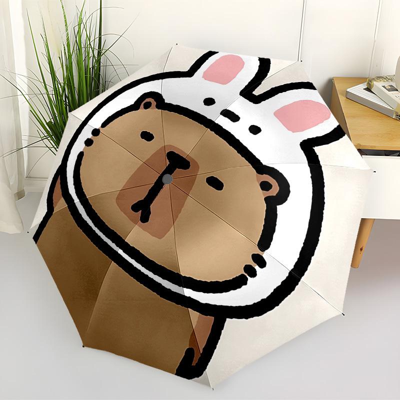 

1pc Bunny Capybara Automatic Open/Close Umbrella, Folding Compact Umbrella with Lightweight Design for Women/Menyy251028217