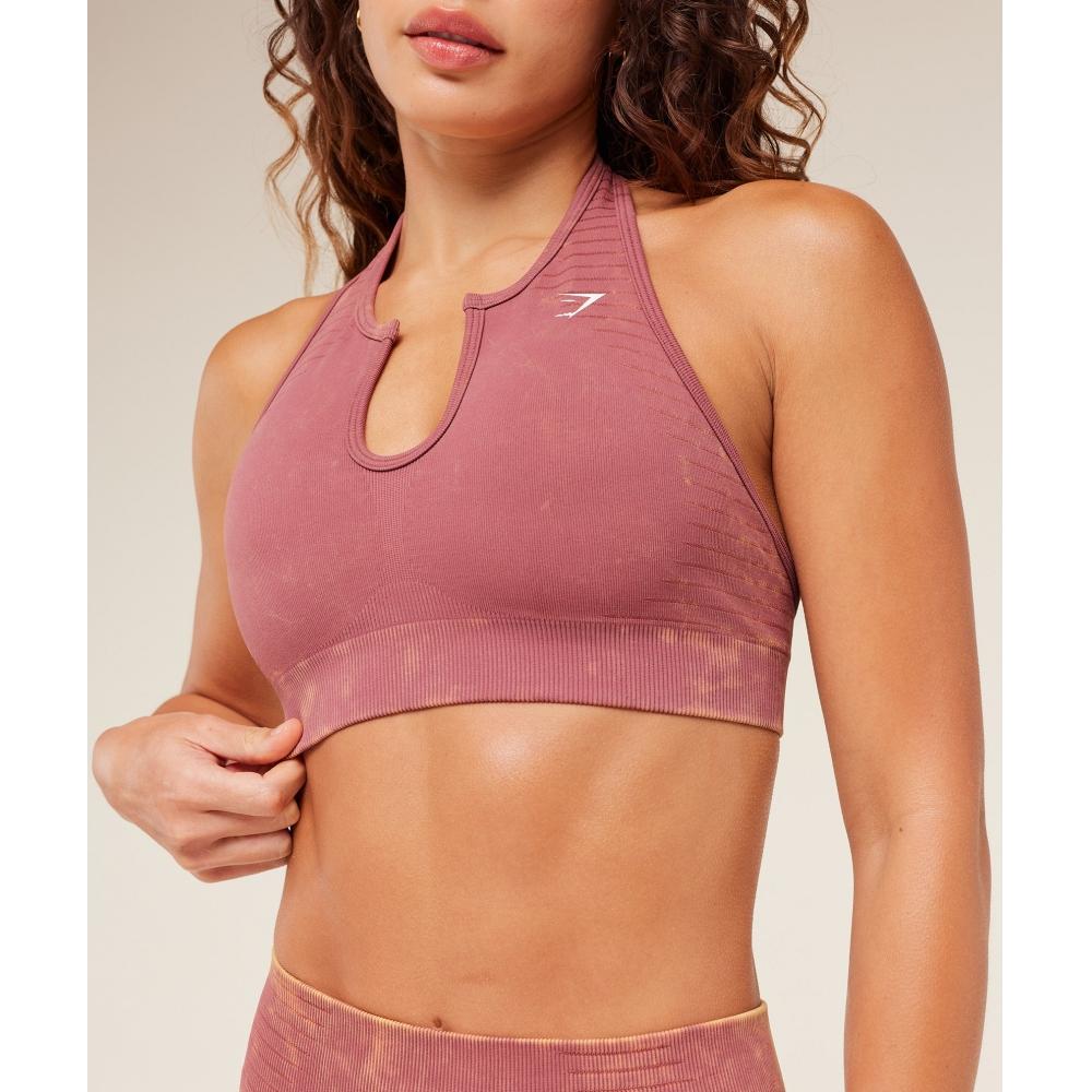 Gymshark Steel Seamless Halter Neck Bra Gs Reset Pink B6b7d Kdgz
