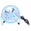 Mini Fan USB Portable Silent Aluminum Blade Home Office Desk Desktop Iron Crafts FansBlue